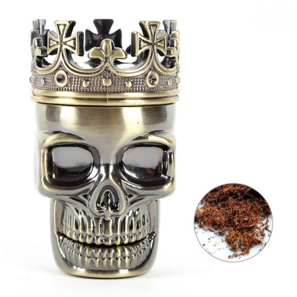 Tobacco Herb Spice Grinder Bronze Punk King Skeleton Skull Smoke Crusher Tool US